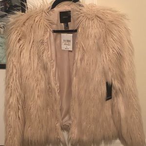 Forever 21 nude fur jacket
